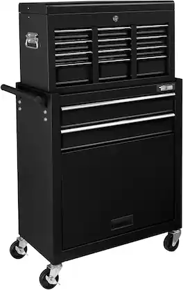 Winado - 8-Drawer Lockable Rolling Tool Chest Tool Storage Cabinet with Drawer Liner - Black