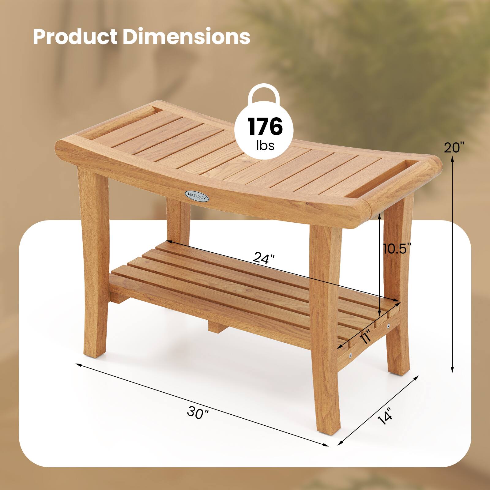 Product Dimensions  
176 lbs  
20"  
24"  
10.5"  
11"  
30"  
14"