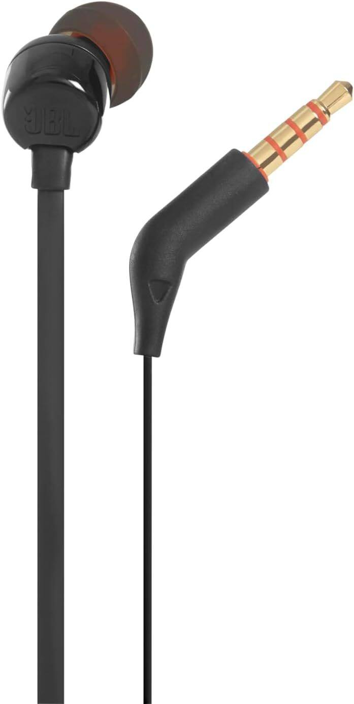 Back. JBL - JBL TUNE 110 BLACK In-Ear Tangle-Free Wired Headphones (Black).
