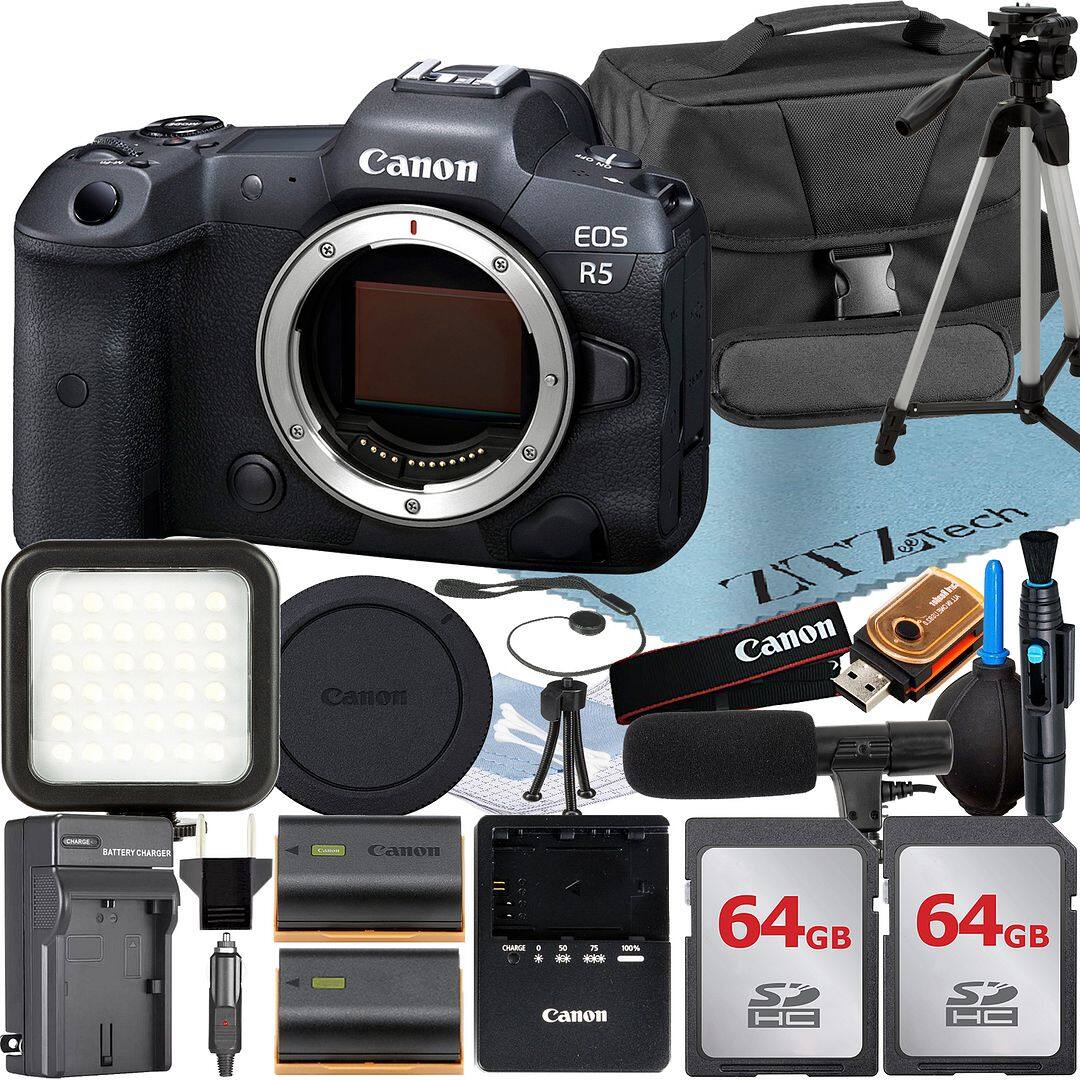 Canon EOS R5  
Canon Battery Charger  
Canon 64GB SDHC  
Canon 64GB SDHC