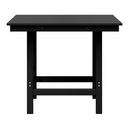 WestinTrends - Ashore Outdoor HDPE 36" Square Patio Dining Table with Umbrella Hole - Black
