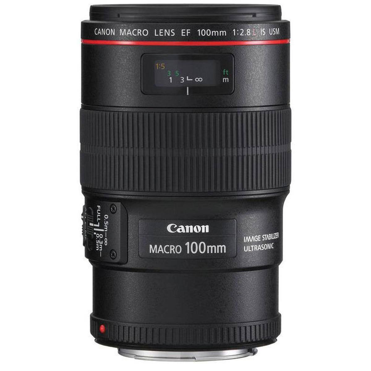 CANON MACRO LENS EF 100mm 1:2.8 L IS USM

1:5 3 5 1 3L8

ft m

FULL 7 8:3m

0.5m-8

X

Canon IMAGE STABILIZER MACRO 100mm ULTRASONIC
