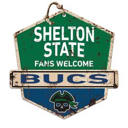 Jardine - Shelton State Buccaneers 20" x 20" Fans Welcome Badge Sign - Green