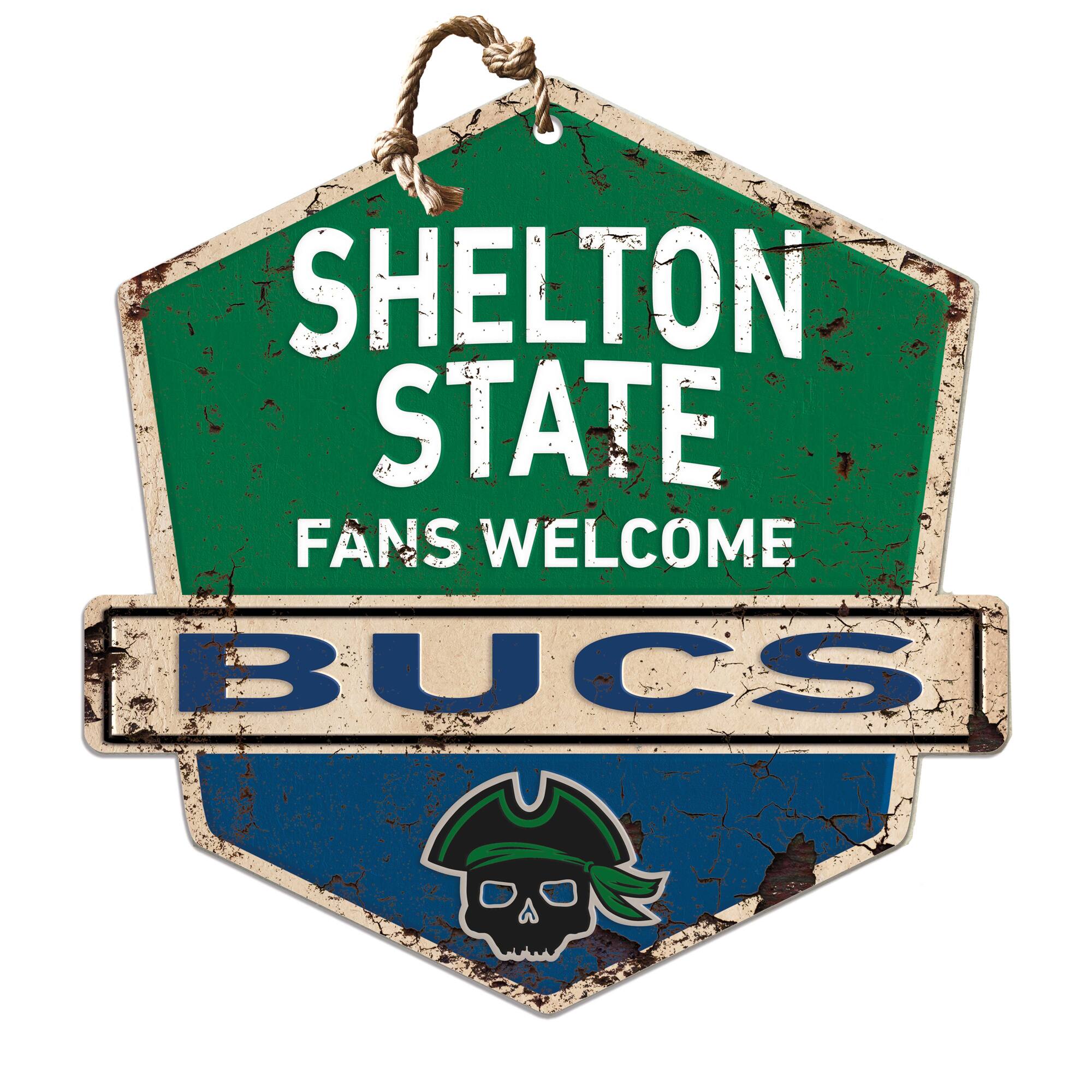 Shelton State Buccaneers 20" x 20" Fans Welcome Badge Sign