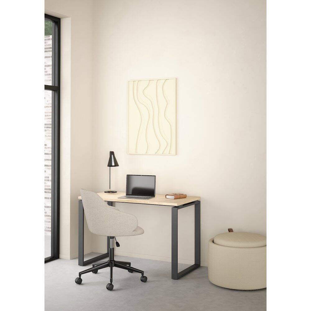 Angle. Tvilum - Sign Home Office Writing Office Desk, Jackson Hickory/Matte Grey - Brown.