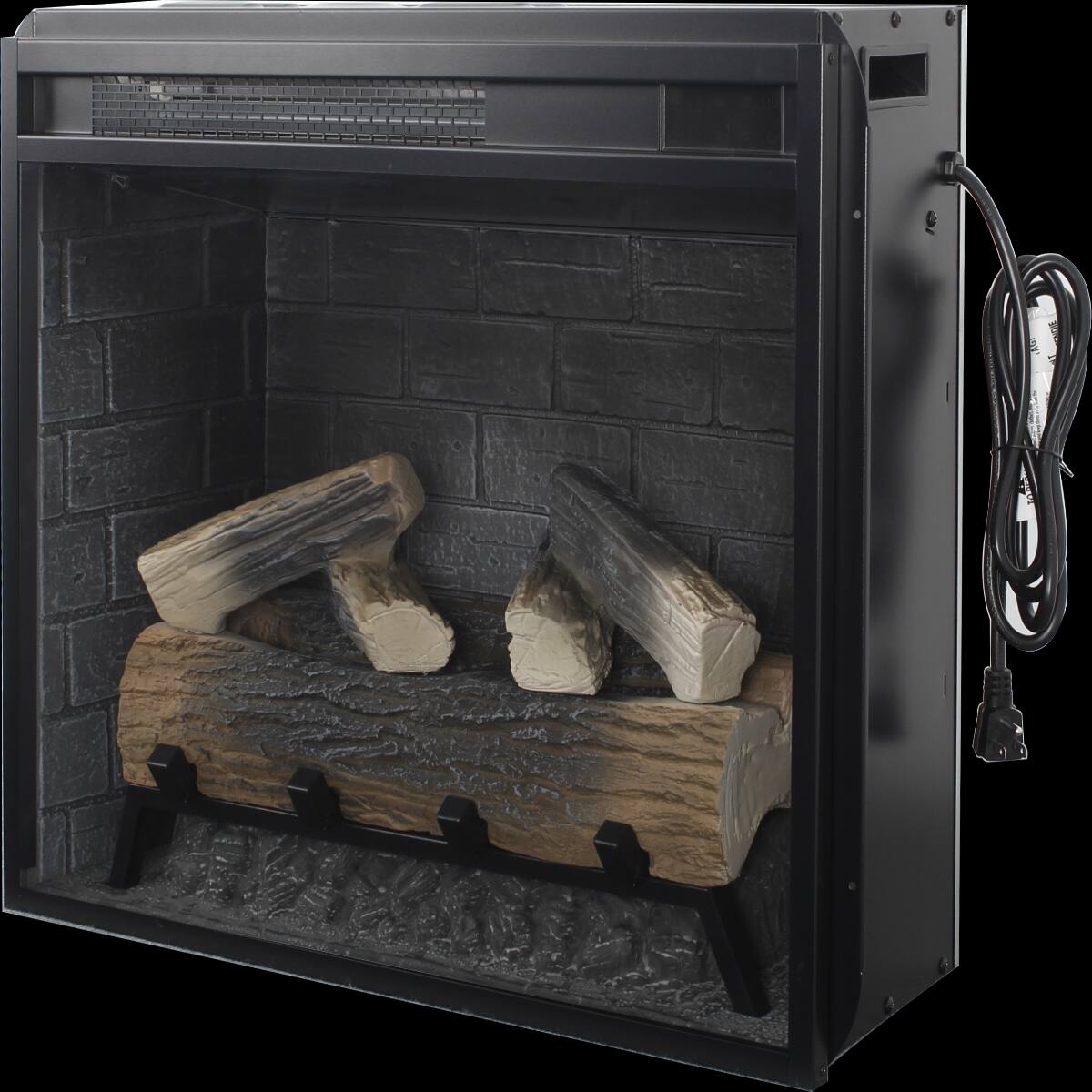 Alt View 8. Loheer - Loheer 23 inch electric fireplace insert Infrared Heating 1500W - Antique Black.