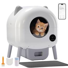 CloudRest Pro - Self Cleaning Litter Box Ultra-Quiet Automatic Cat Litter Box - APP Control - White