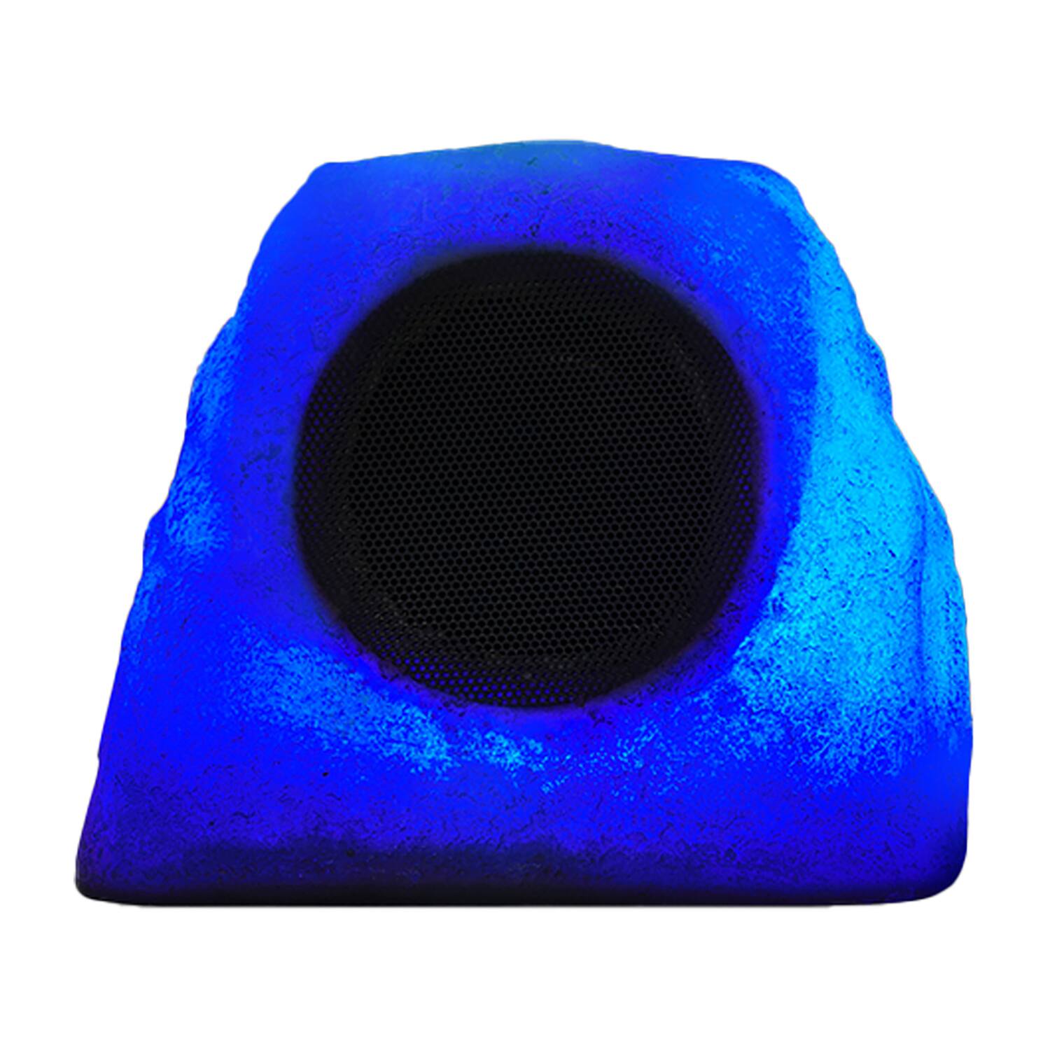 Angle. Gemini - GHRK-500LTMS Solar Bluetooth TWS 30-Watt-Peak Outdoor Rock Speaker with LED Lighting - Gray.