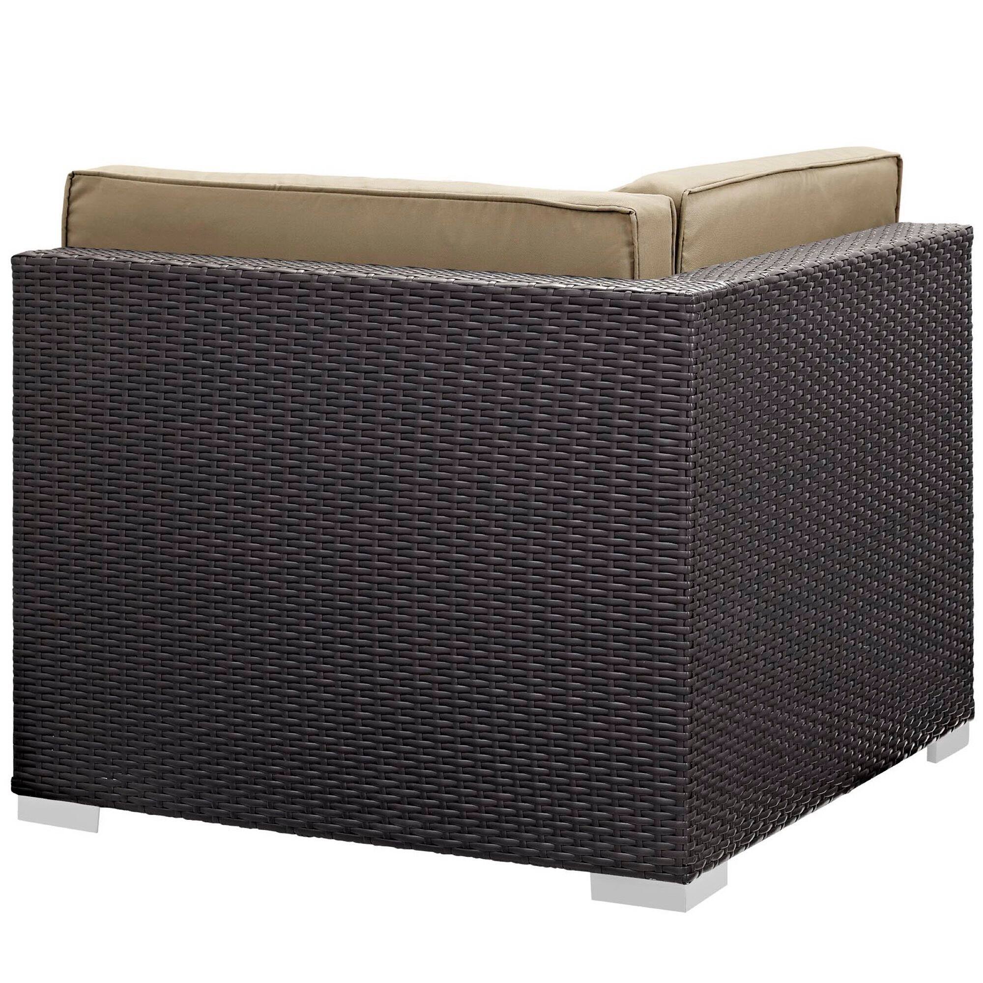 Back. Modway - Gather Outdoor Patio Corner Sectional Set of 2 by Modway - Espresso Mocha.