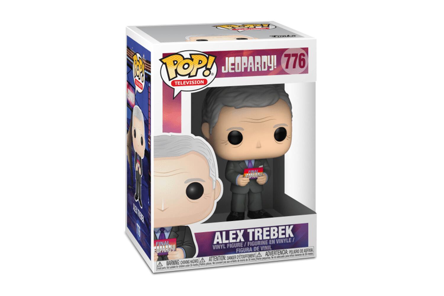 **POP! JEOPARDY! 776**

**TELEVISION**

**ALEX TREBEK**

**FINAL JEOPARDY!**

**VINYL FIGURE / FIGURINE EN VINYLE / FIGURA DE VINIL**

**ADVERTENCIA: PELIGRO DE ASFIXIA - ATTENTION: DANGER DE TOUFFEMENT - WARNING: CHOKING HAZARD - ATTENTION: DANGER DE DETOUFFEMENT**

**FINAL JEOPARDY!**