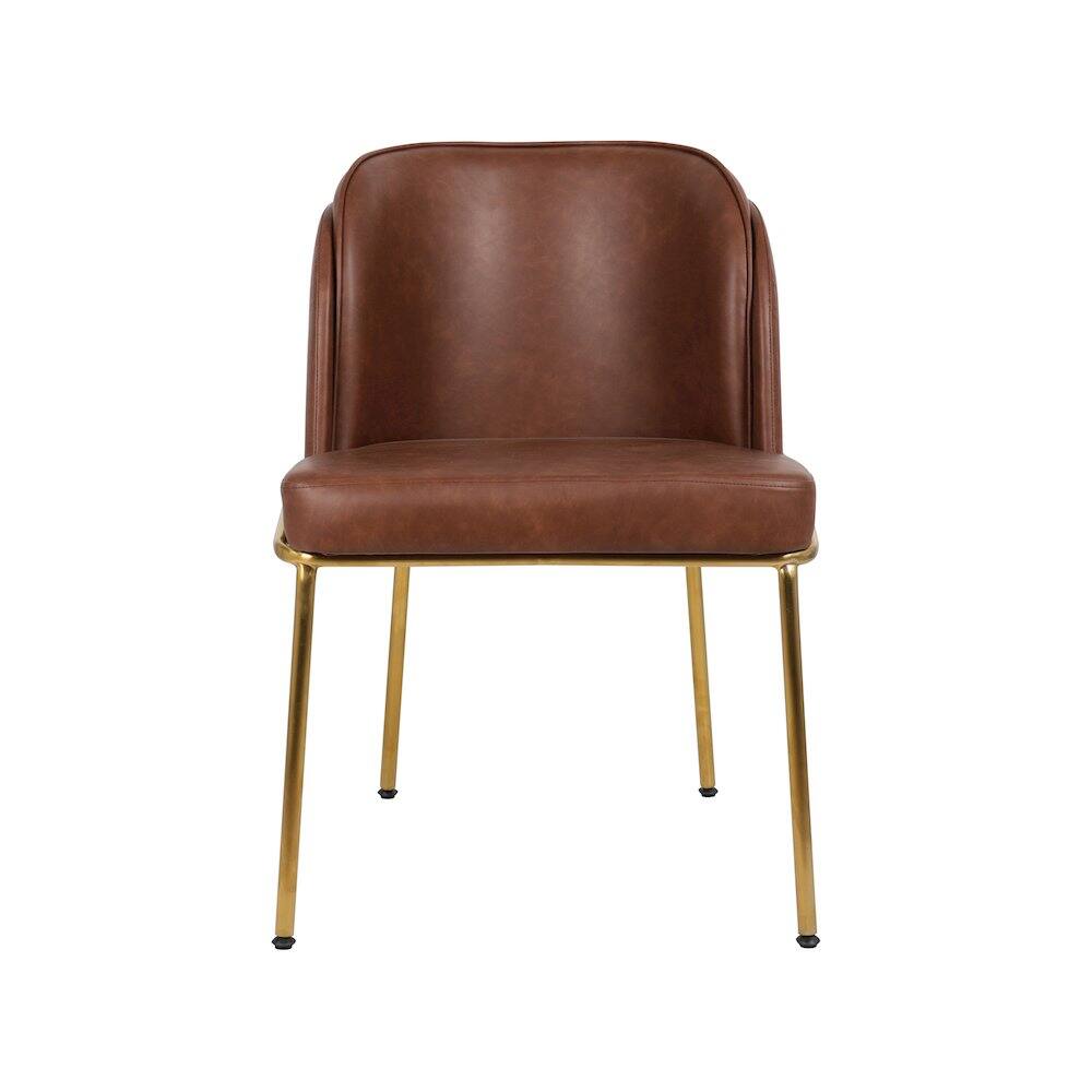 Alt View 2. Meridian Furniture - Jagger Brown Vegan Leather Dining Chair, Set of 2 - Brown.