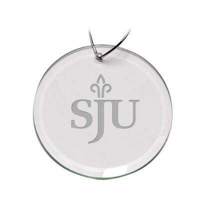 Front. Jardine - Saint Joseph's Hawks 3'' Glass Round Ornament - Multicolor.