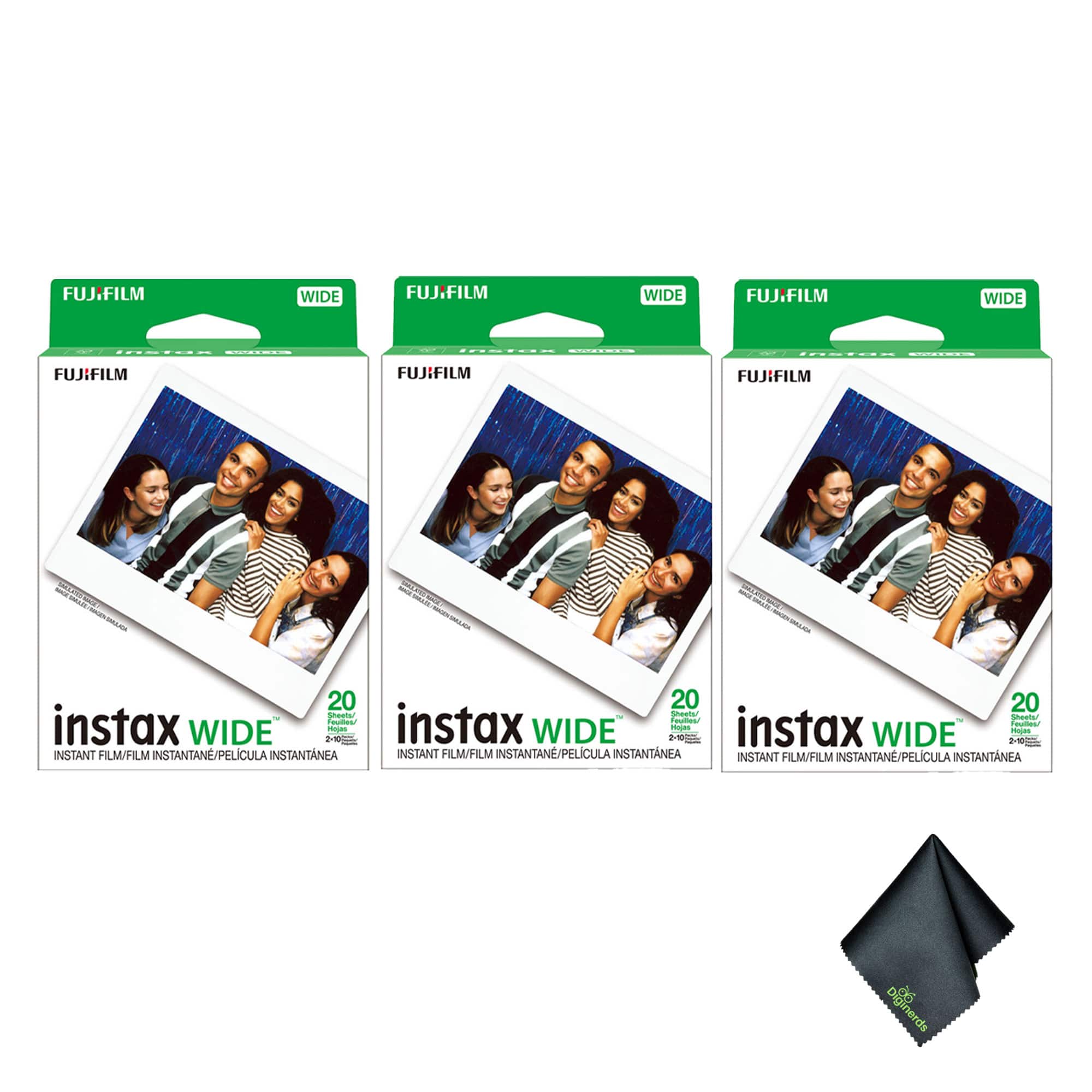 Fujifilm - instax Wide Instant Film (60 Exposures) + Microfiber Cleaning Cloth