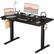 Front. Bestier - 47in Black Electric Standing Desk Height Computer Home Office Desk with Hooks and Wire Holes - Black.