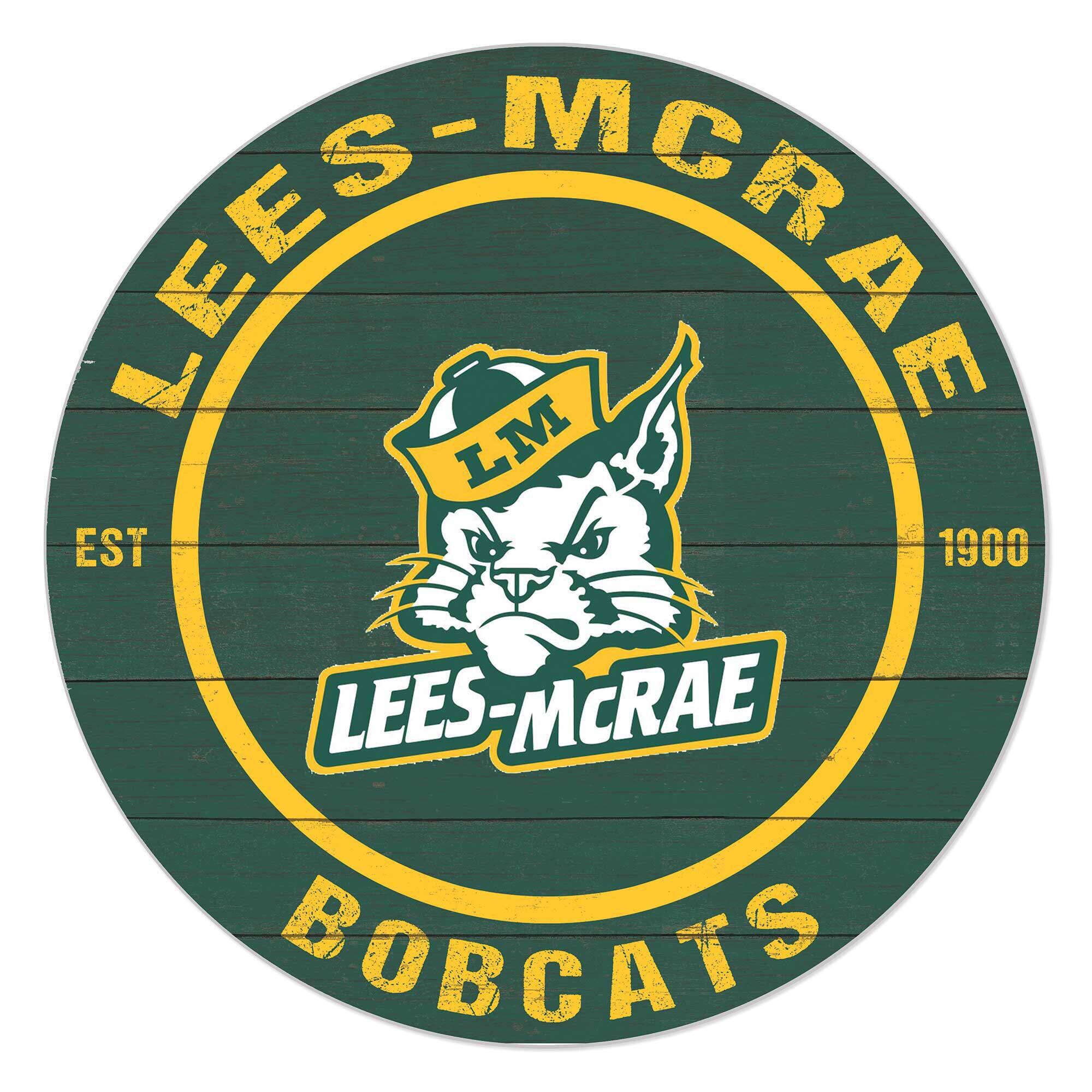 Lees-McRae Bobcats 20" Indoor/Outdoor Team Color Circle Sign