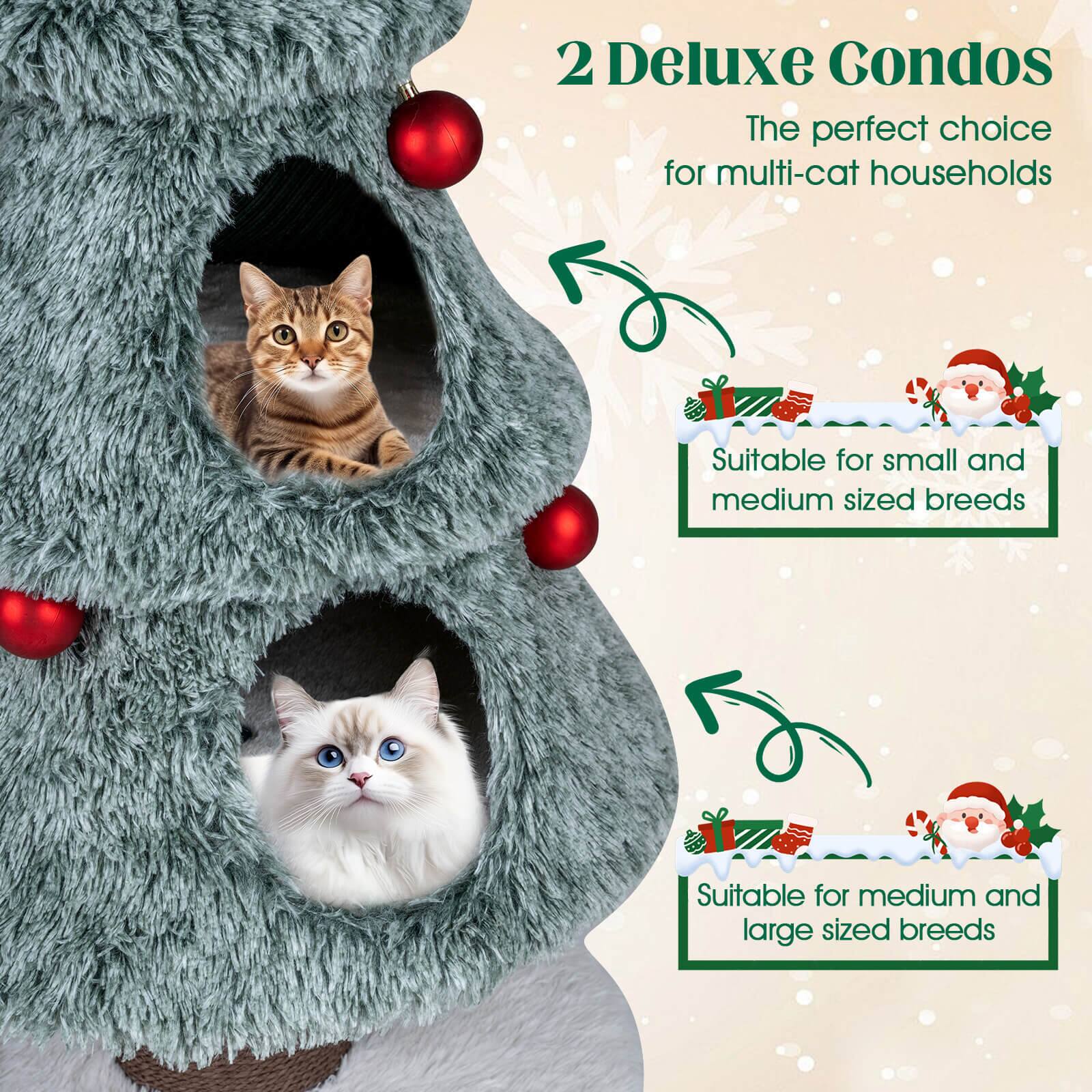2 Deluxe Condos  
The perfect choice for multi-cat households  
Suitable for small and medium sized breeds  
Suitable for medium and large sized breeds