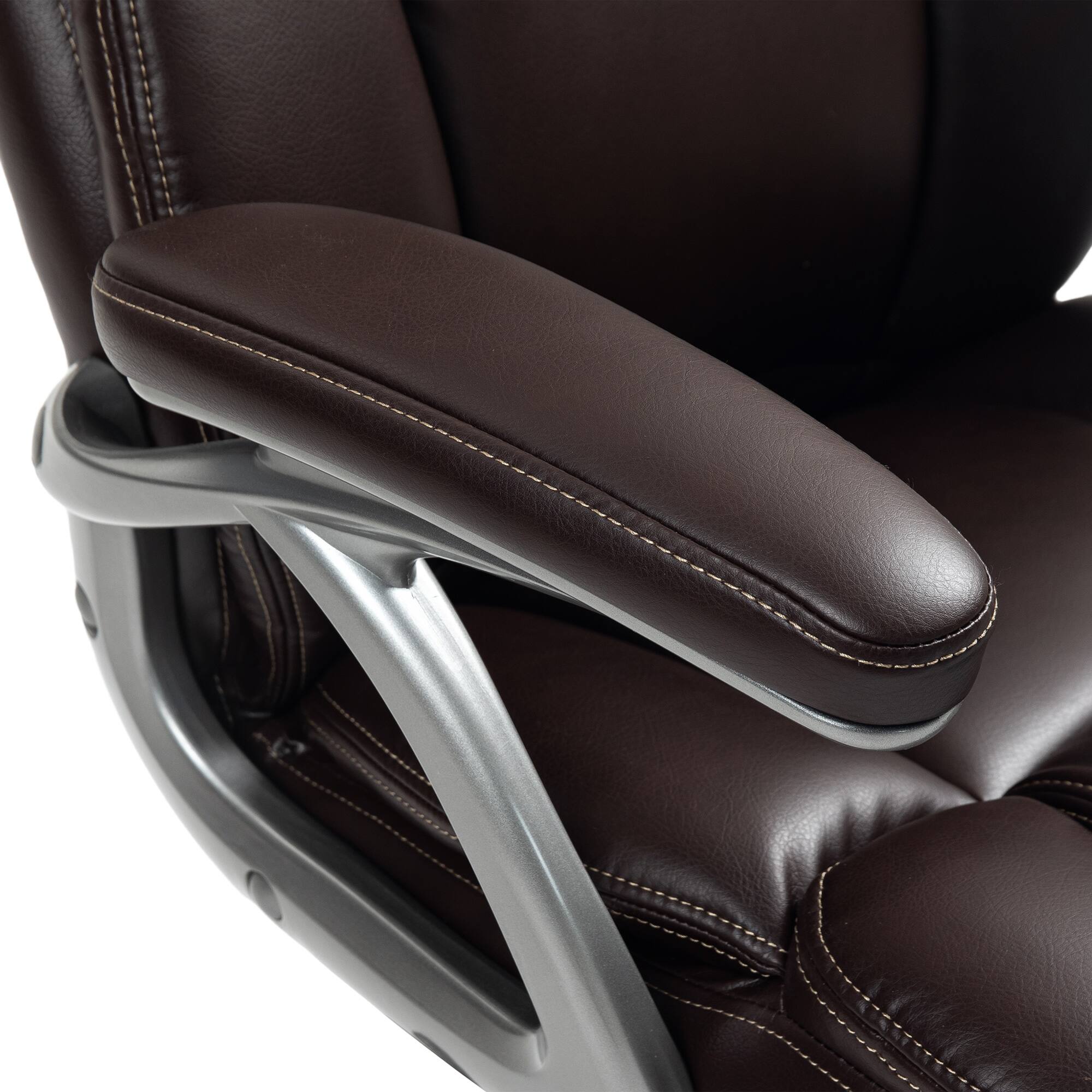 Alt View 8. Homcom - Executive Office Chair with Tilt Function, PU Leather High Back Desk Chair, Swivel Computer Chair with Adjustable - Brown.