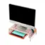 Alt View 1. Mind Reader - Monitor Stand, Ventilated Laptop Riser, Paper Tray, Storage, Office, Metal Mesh, 20"L x 11.5"W x 5.5"H - Pink.