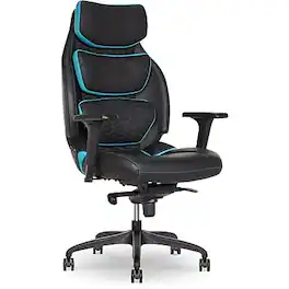 Sharper Image - Algrove Comfort-X Ergonomic Swivel Executive Massage Chair - Blue