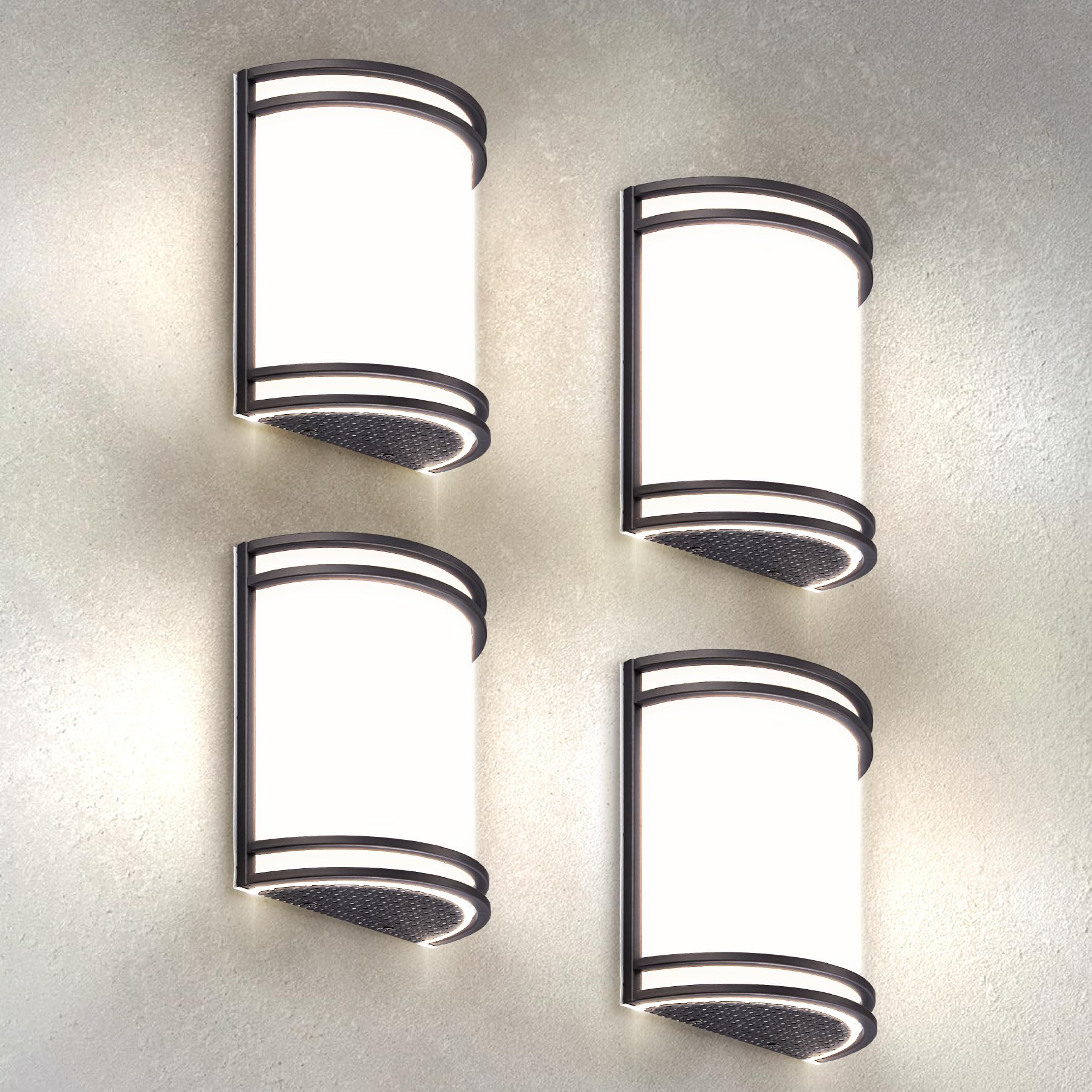 Front. Comfort Essence - Led Indoor Wall Mount Light Fixture Inch Modern Interior Brushed Nickel Sconce Lighting k k k Adjustable - 10 Inch | Bronze 4 Pack.