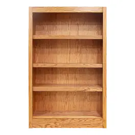 Concepts in Wood - Single Wide Bookcase 4 Shelves Dry Oak Finish - Brown