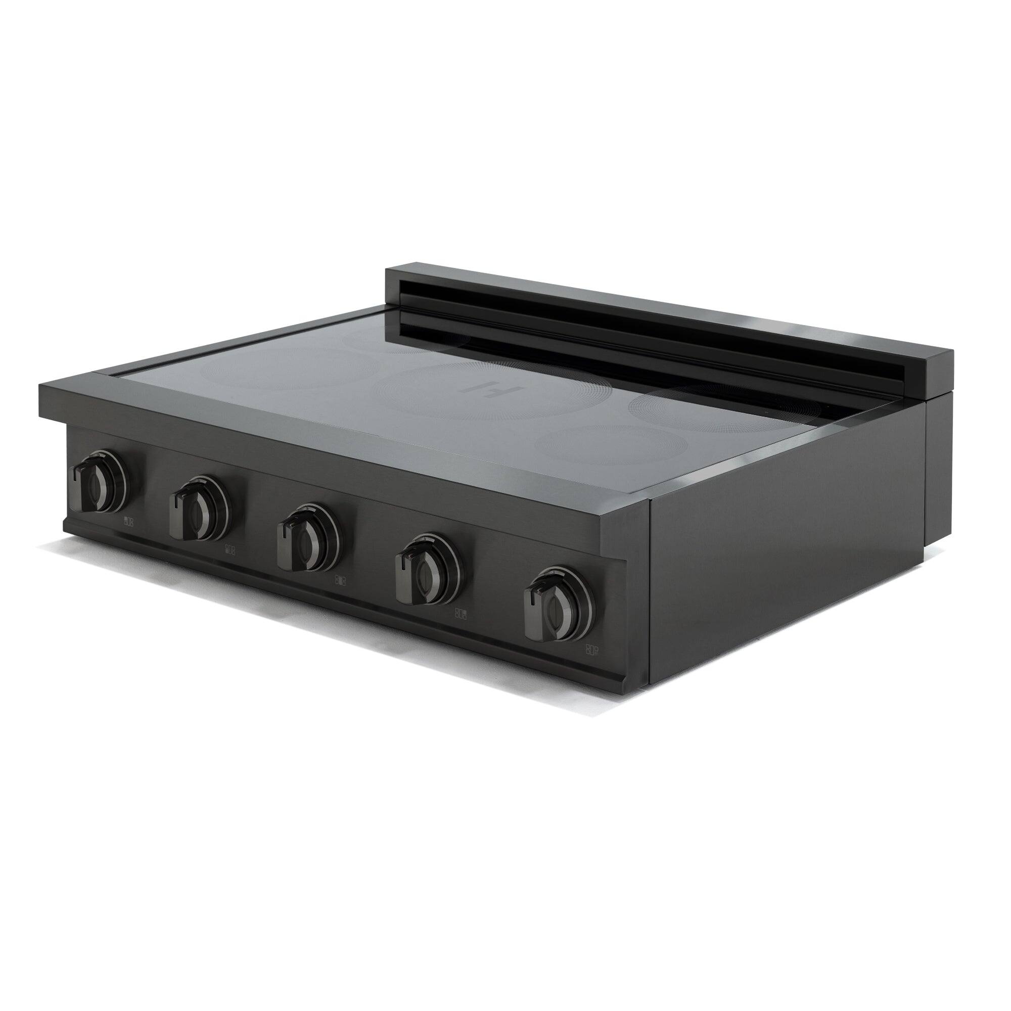 Alt View 1. Induction Hardware - 36 Inch Induction Range CookTop, 5 burners - Black.