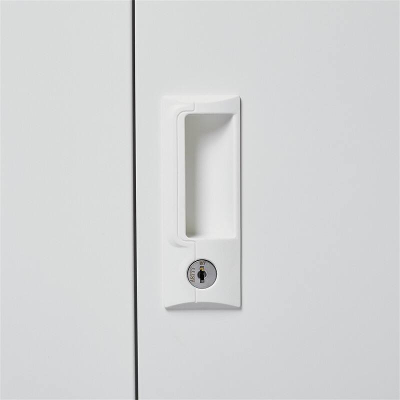 Alt View 5. HTUTWOO - Storage Cabinet with Locking Doors - Adjustable Shelf, Folding Filing Storage Cabinet for Home Office, School, Garage - White.