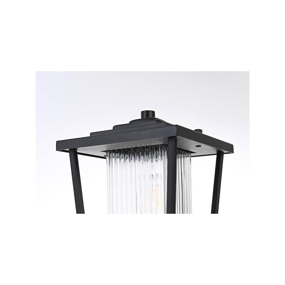 Back. Elegant Lighting - York 7 inch Outdoor Pendant in Black - Black.