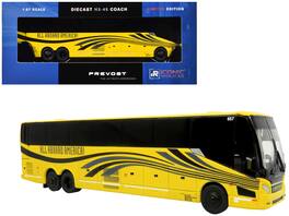 Iconic Replicas - Prevost H3-45 Coach Bus All Aboard America Limited Edition 1/87 (HO) Diecast Model - Yellow with Graphics