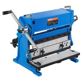 VEVOR - Sheet Metal Brake, 12-inch, 3-In-1 Combination Shear Brake Roll Machine, 20-Gauge Capacity Shear Press Brake - Blue