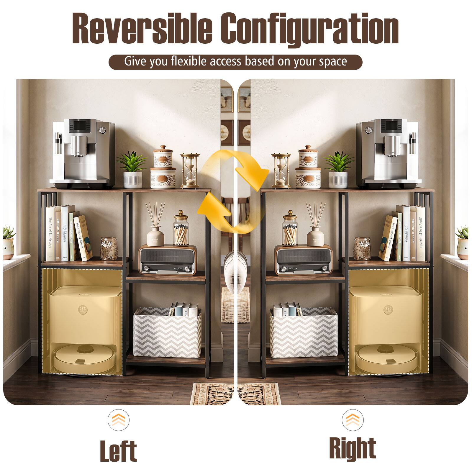 Reversible Configuration  
Give you flexible access based on your space  

Left Right