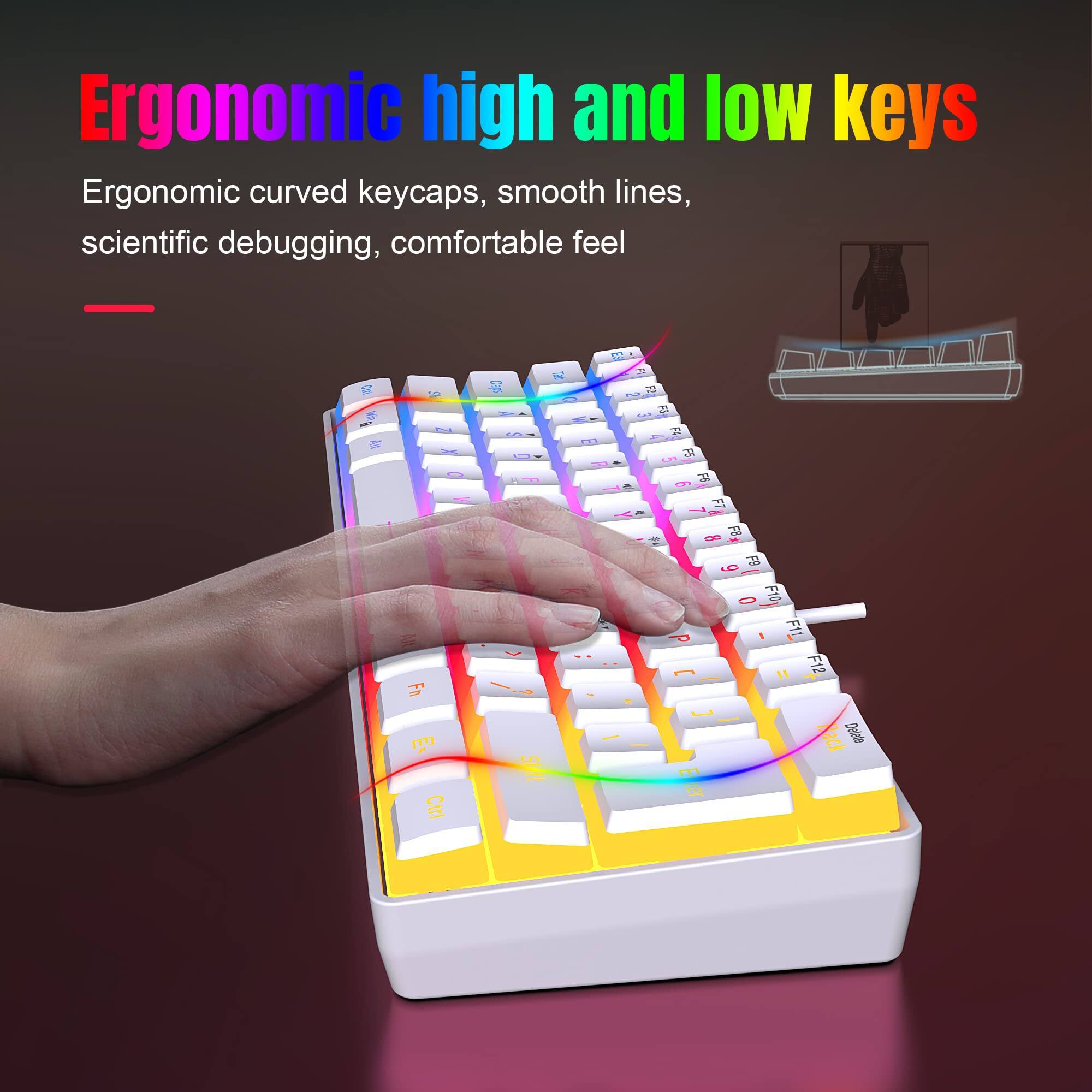 Ergonomic high and low keys

Ergonomic curved keycaps, smooth lines, scientific debugging, comfortable feel
