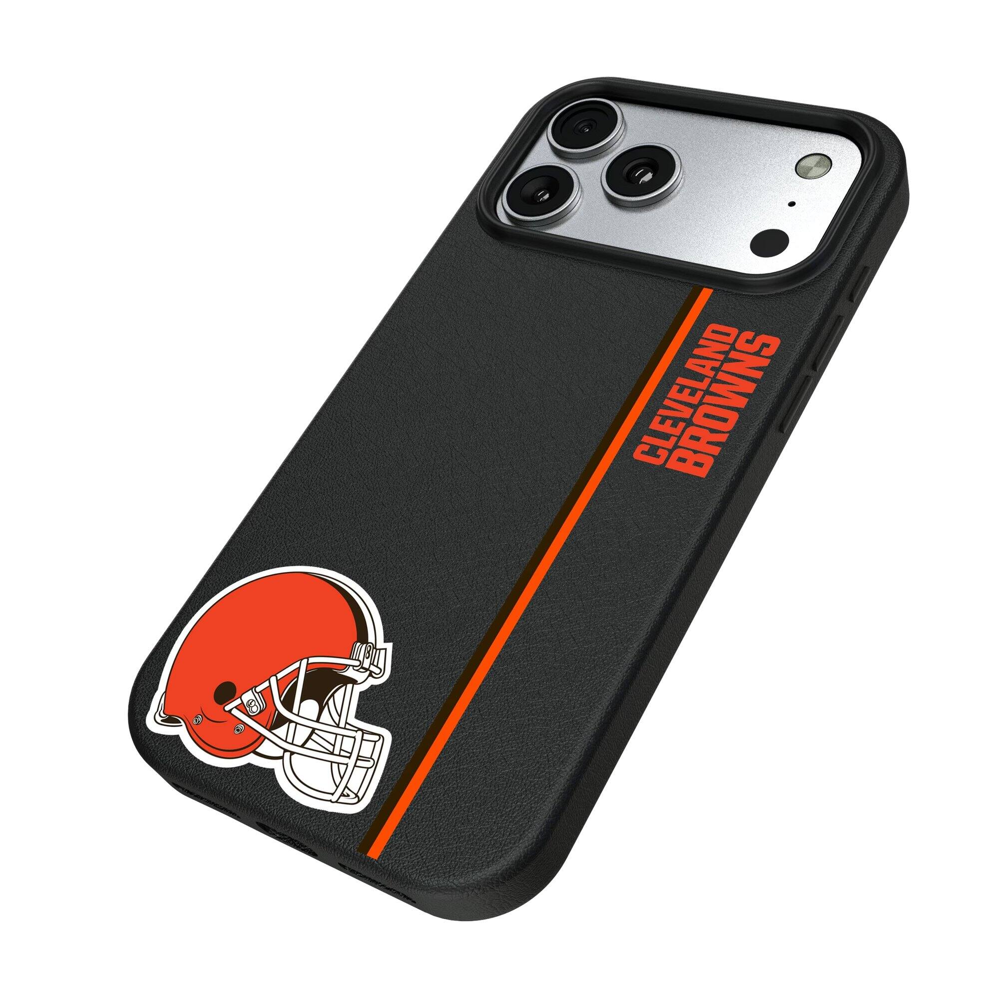 Alt View 1. Keyscaper - Cleveland Browns iPhone Magnetic Bump Case - 16 Pro - Black.