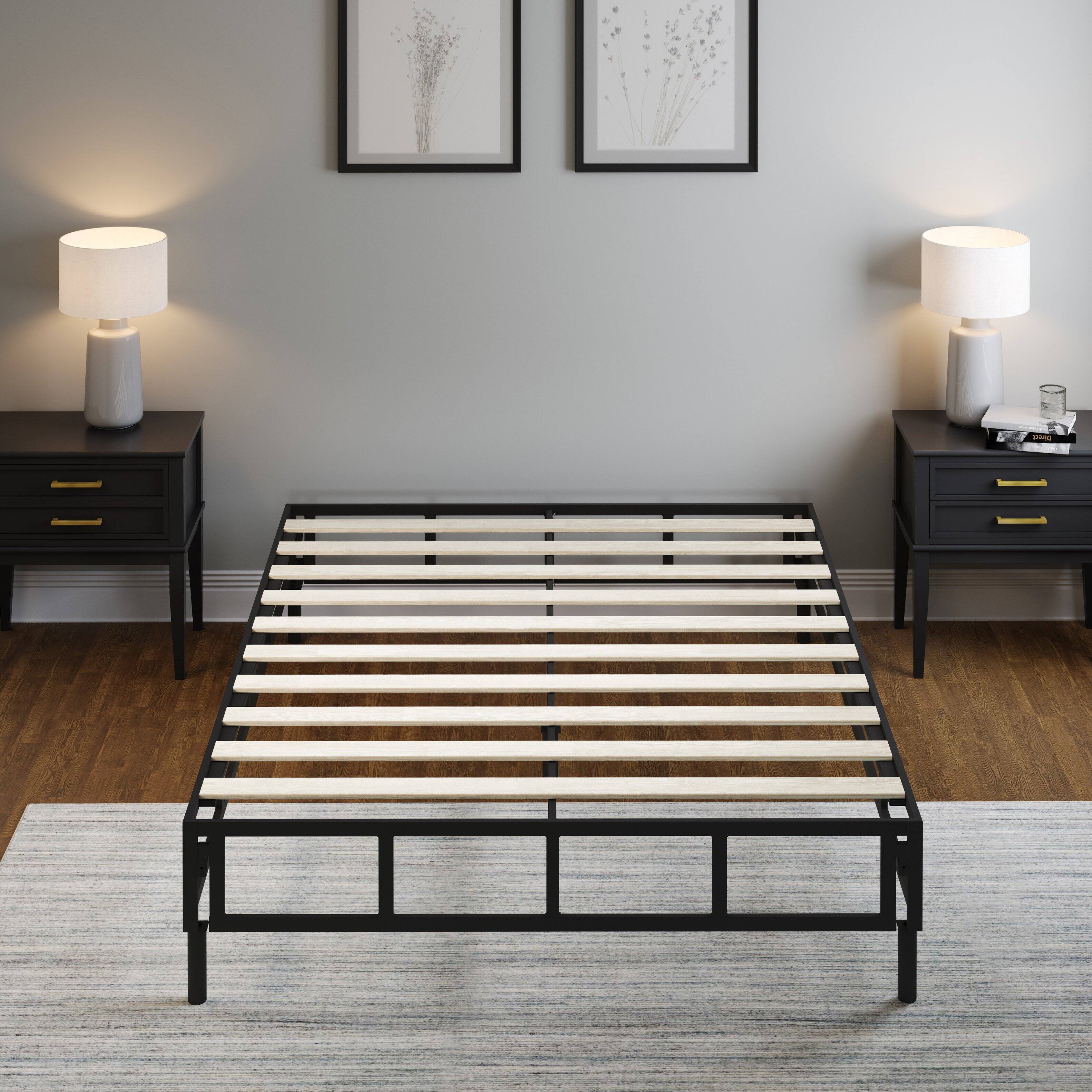Alt View 3. Boyd Sleep - 2-in-1 Metal Mattress Foundation & Bed Frame, Roll-Out Slats, Removable Legs, Headboard Brackets - Black.