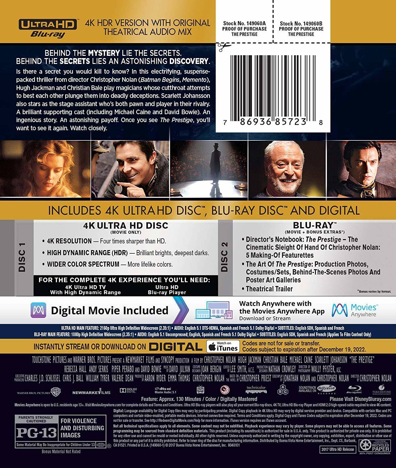 Alt View 1. The Prestige   - 4K Blu-Ray.