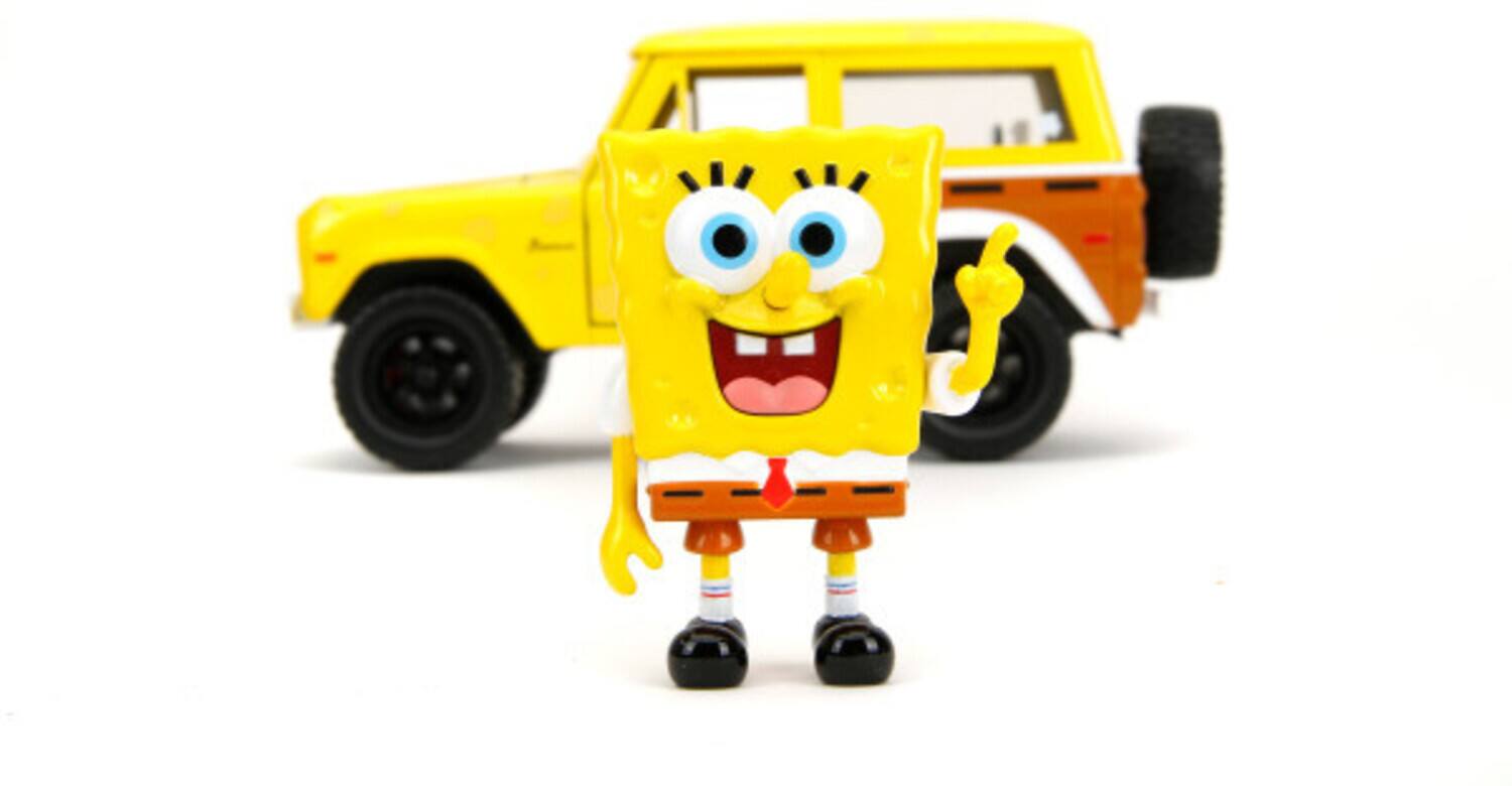 Alt View 3. Jada Toys - Jada Toys - 1:24 Spongebob Squarepants - Hollywood Rides - 1972 Ford Bronco with SpongeBob Figure   - COLLECTIBLES - Multicolor.