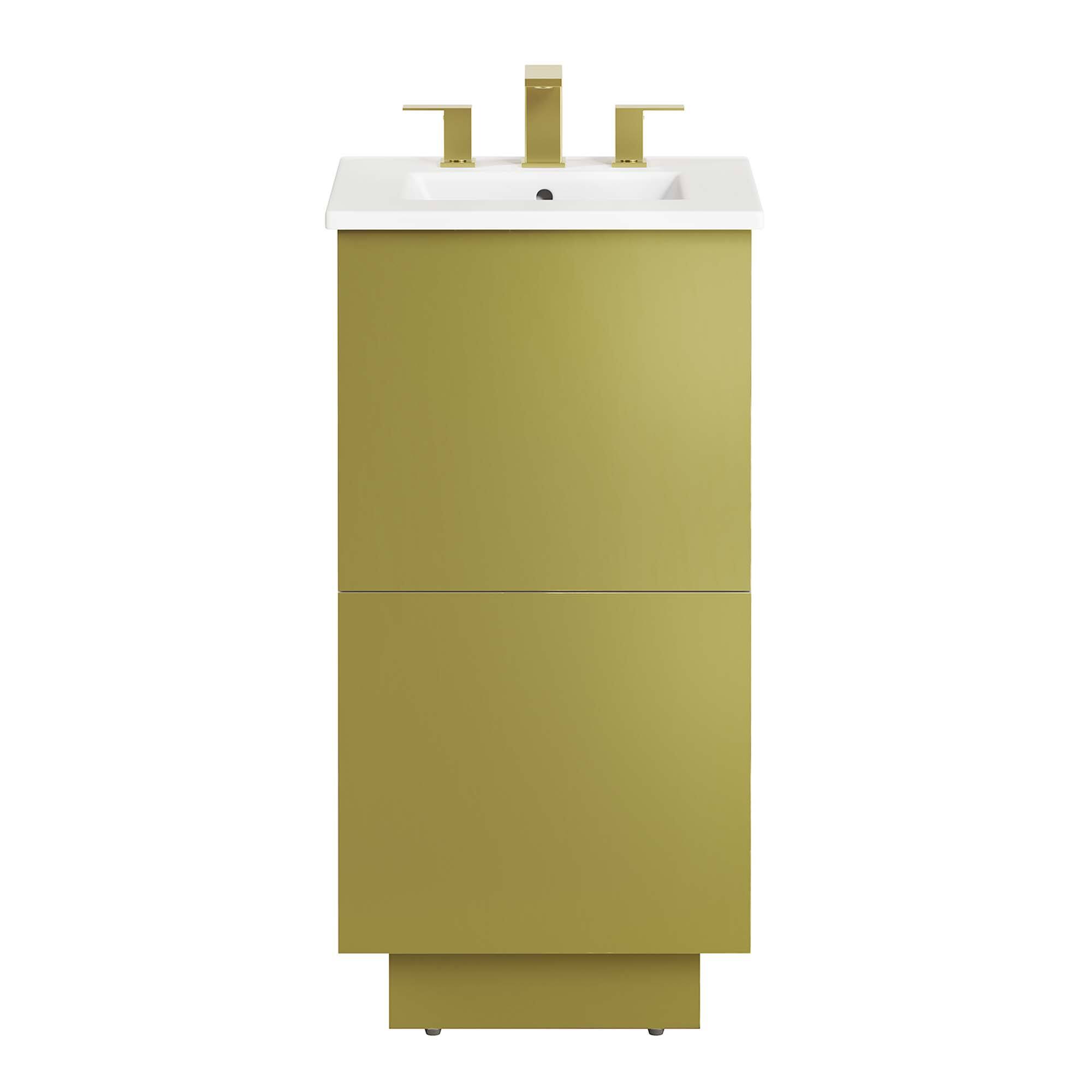 Alt View 4. Modway - Quantum Bathroom Vanity Basin Included by Modway - White Gold.