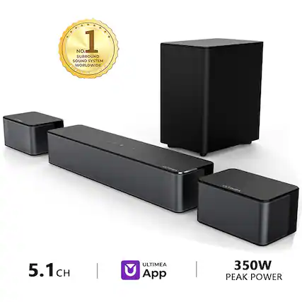 A NO. 1 SURROUND SOUND SYSTEM WORLDWIDE HP 1n THEA 5.1 CH | ULTIMEA App | 350W PEAK POWER