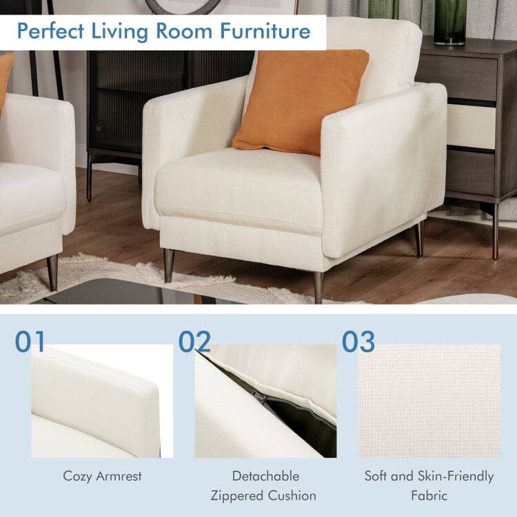 Perfect Living Room Furniture

01 Cozy Armrest

02 Detachable Zippered Cushion

03 Soft and Skin-Friendly Fabric