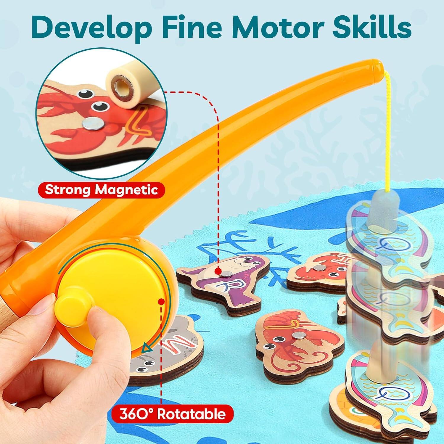 Develop Fine Motor Skills  
Strong Magnetic  
360° Rotatable