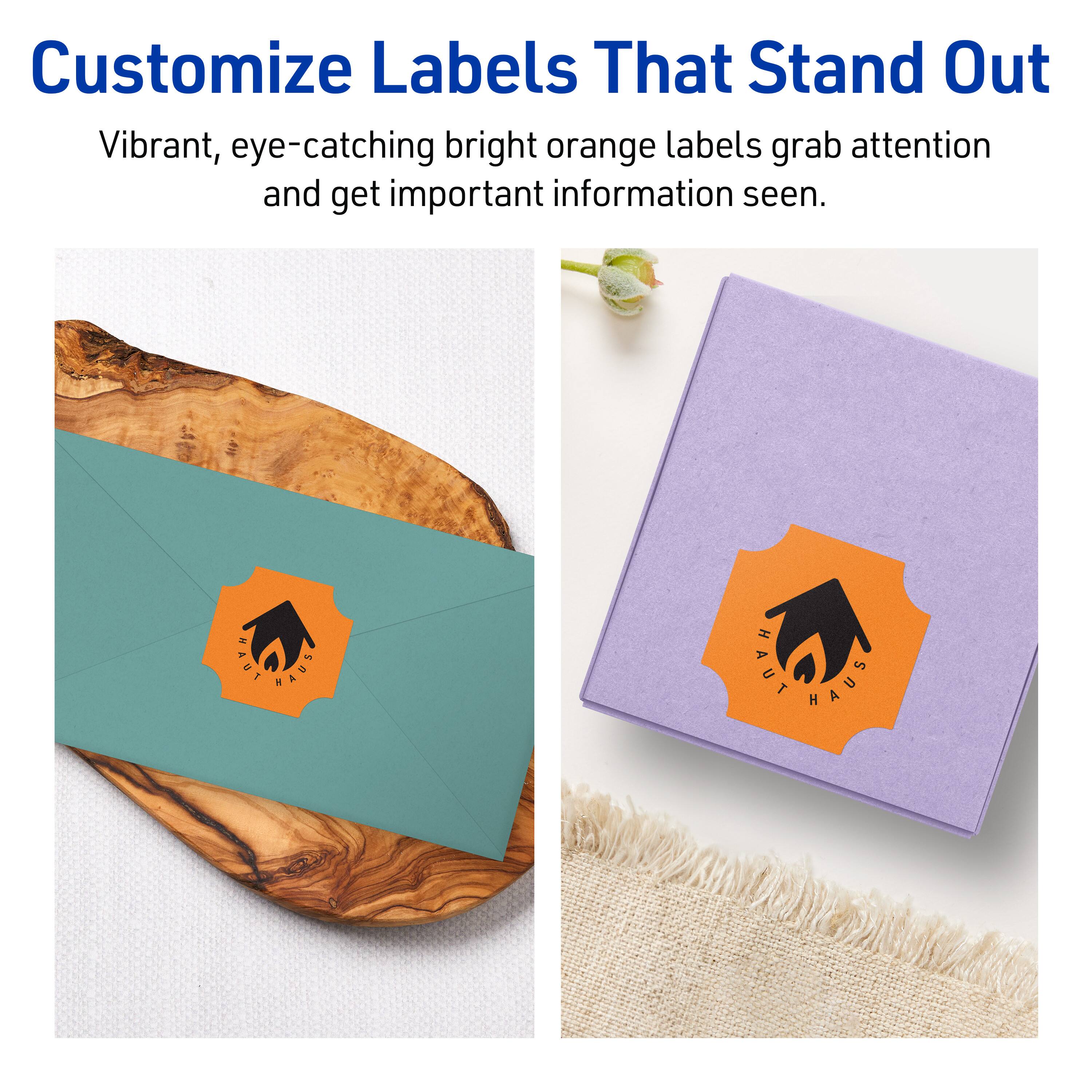 Customize Labels That Stand Out

Vibrant, eye-catching bright orange labels grab attention and get important information seen.

SNYN HAUS HAUT HAUS