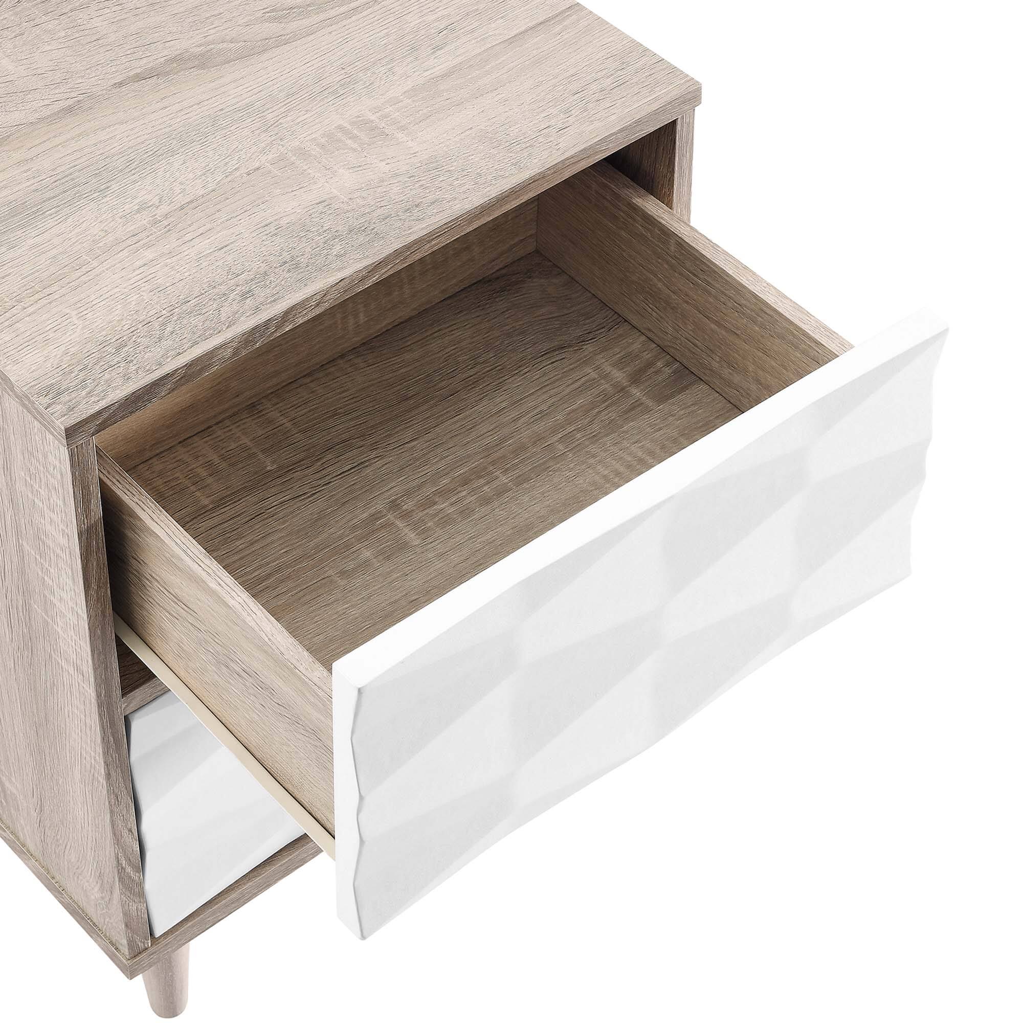Alt View 4. Modway - Vespera 2-Drawer Nightstand by Modway - Oak White.
