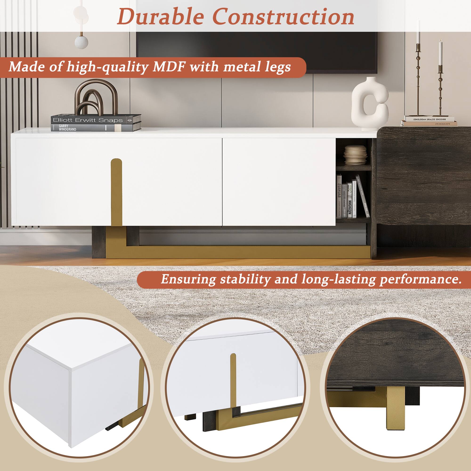 Durable Construction

Made of high-quality MDF with metal legs

Ensuring stability and long-lasting performance.
