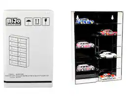 Mijo Exclusives - Showcase 12 Car Display Case Wall Mount with Black Back Panel "Mijo Exclusives" for 1/64 Scale Models