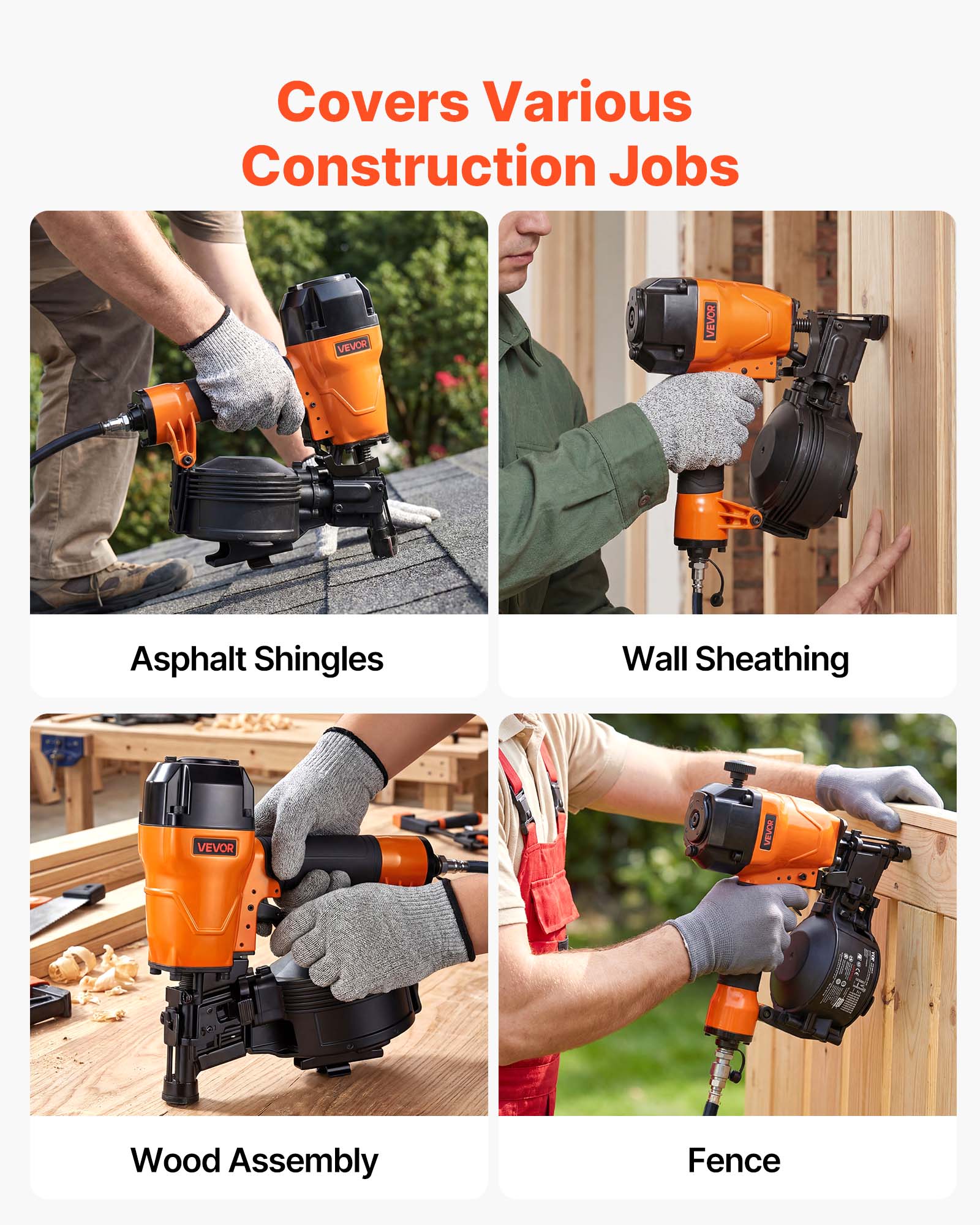Covers Various Construction Jobs

VEVOR Asphalt Shingles
VEVOR Wall Sheathing
VEVOR Wood Assembly
VEVOR Fence