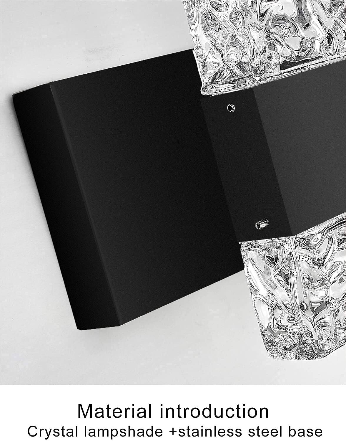 Material introduction  
Crystal lampshade + stainless steel base