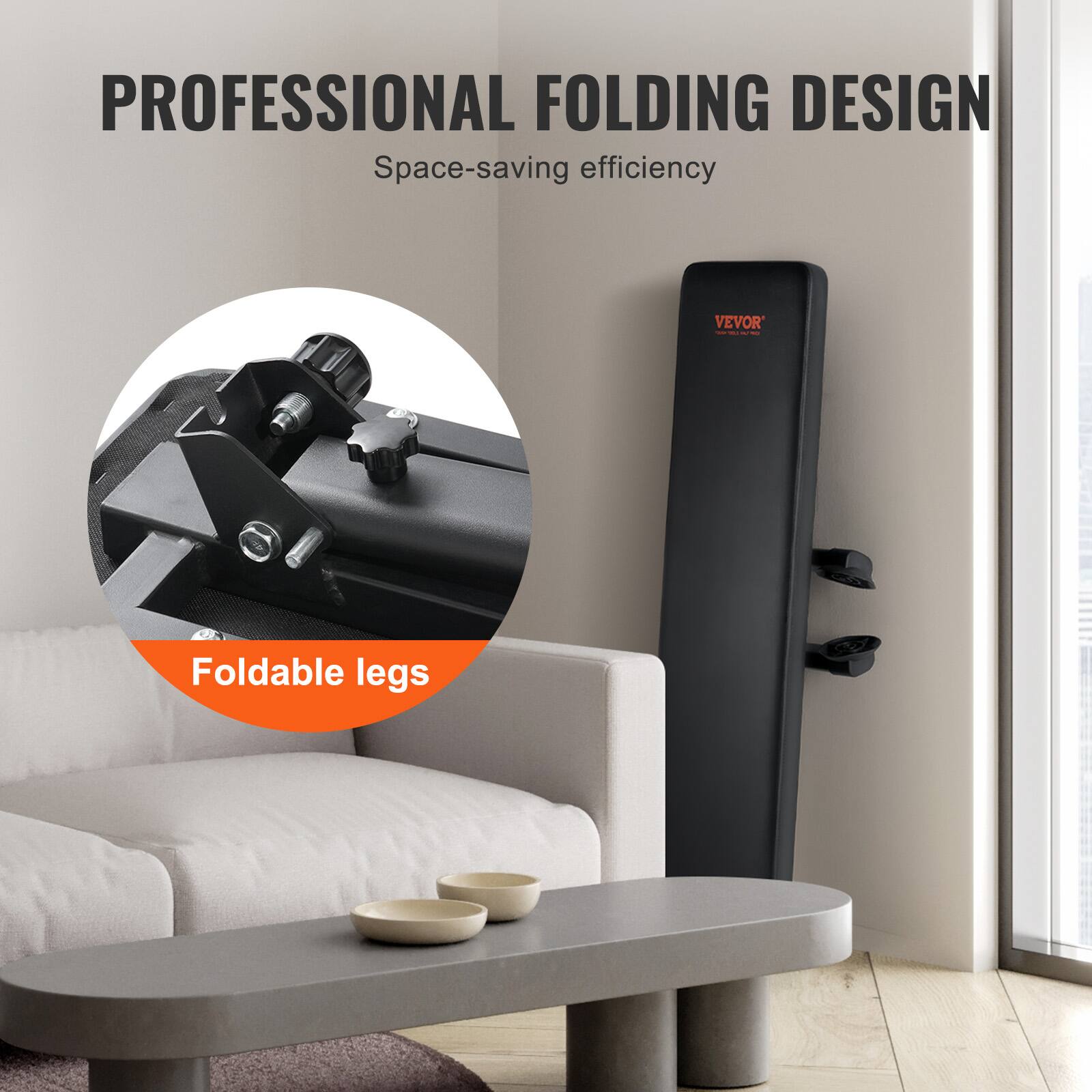 PROFESSIONAL FOLDING DESIGN  
Space-saving efficiency  

Foldable legs