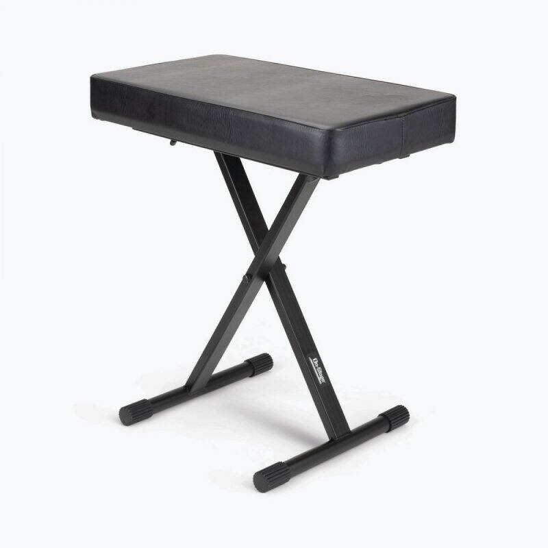 Left. On Stage Stands - OnStage 12.5" x 23.5" Deluxe X-Style Keyboard Bench, Black - Black.