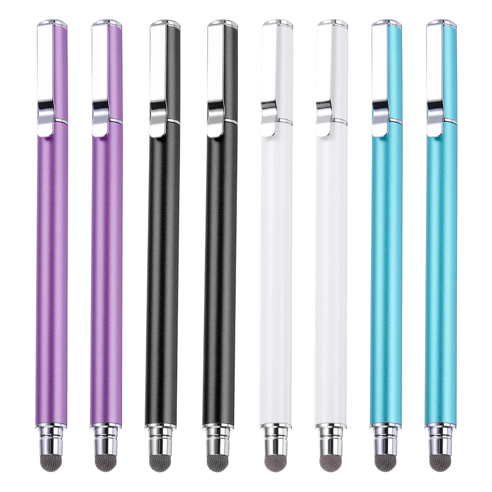Unique Bargains - 8pcs Stylus Pens for Touch Screens Universal Capacitive Stylus Pencil Sensitivity for Phone Tablet Touch Screen Device - Black Blue Purple White