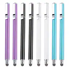 Front. Unique Bargains - 8pcs Stylus Pens for Touch Screens Universal Capacitive Stylus Pencil Sensitivity for Phone Tablet Touch Screen Device - Black Blue Purple White.